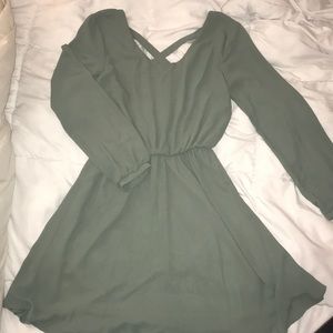 Light Green Chiffon Dress with Detailed Back